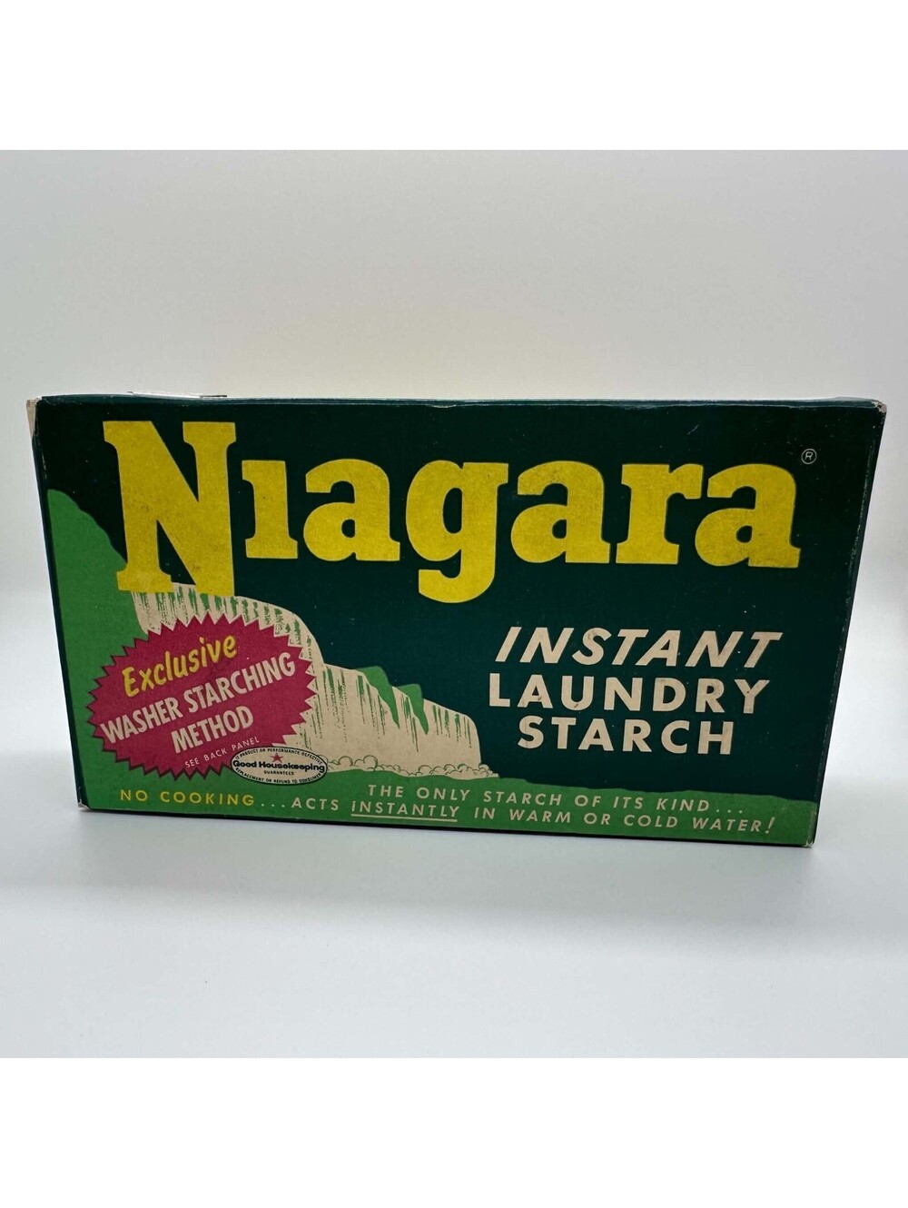 Vintage Niagara Instant Laundry Starch Box Washer Starching Advertising Package